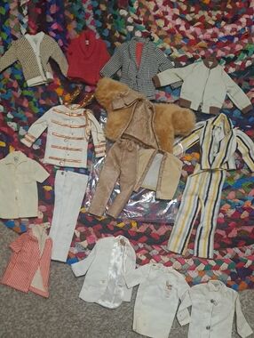 Vintage Doll Clothing Lot - Multicolor Outfits